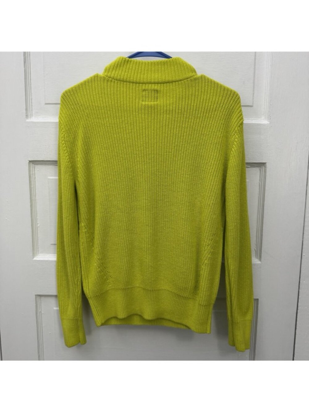 Aware Womens XS Lime Green Ribbed Knit Half Zip Pullover Sweater - Picture 3 of 10